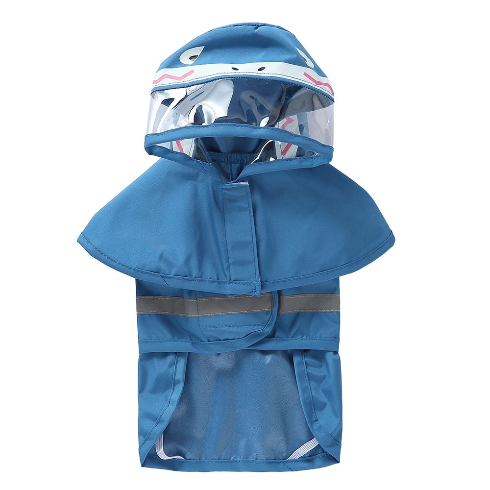 Cute Hooded Waterproof Dog Raincoat with Reflective Pet Protection