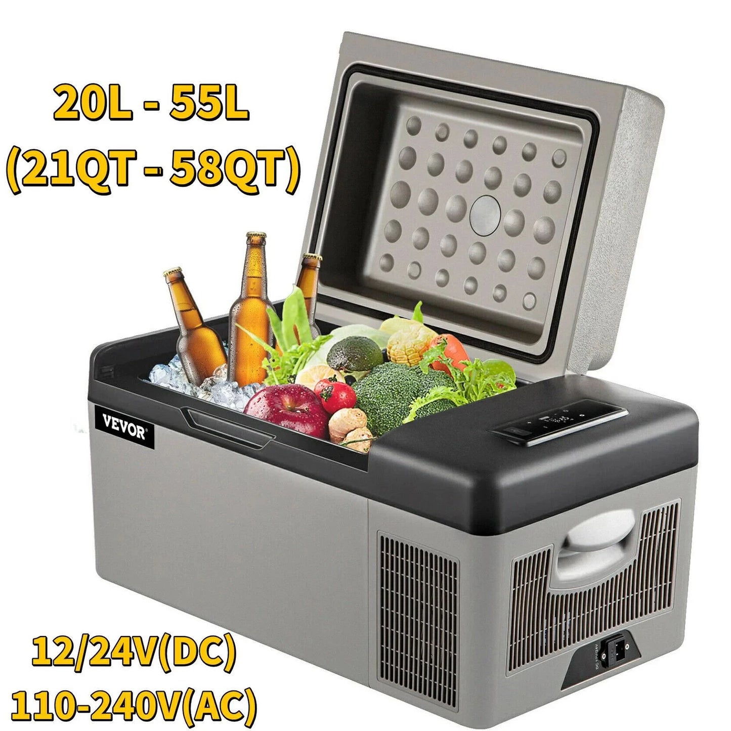 SucceBuy 15L–55L Portable Electric Car Refrigerator. Compressor Cooler & Freezer for Camping, RV, Truck, Boat, Travel & Outdoor Adventures