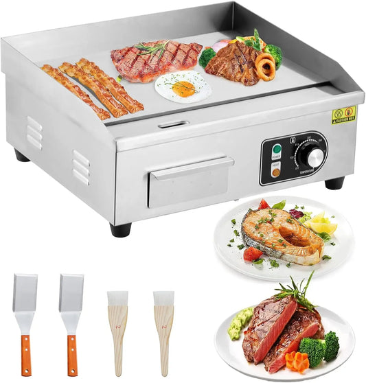 Electric Grill 3000W Electric Countertop Grill Non-Stick Electric Grill Plate 110V Teppanyaki Flat Grill Temperature 122°F-572°F