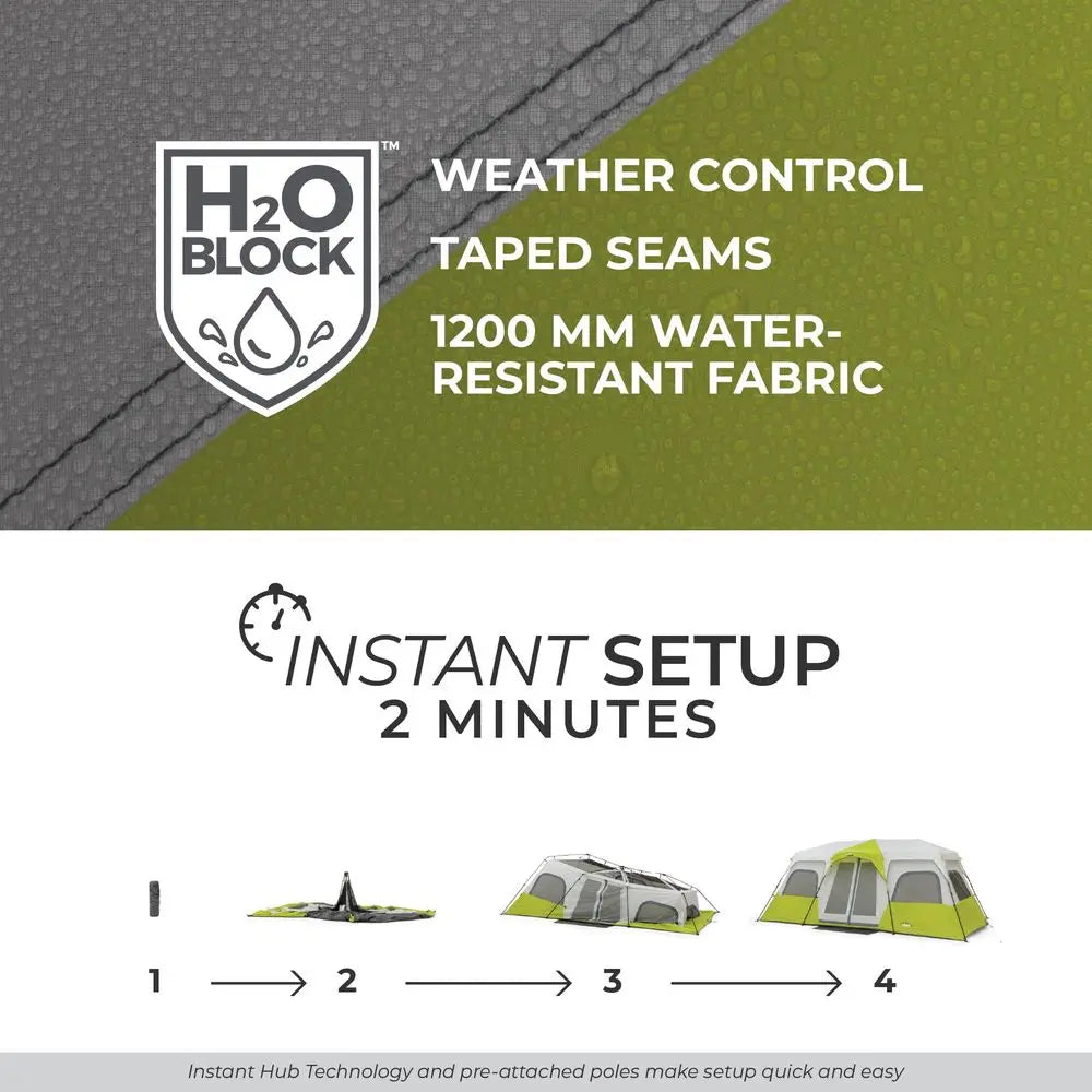 Instant Family Cabin Tent .Multi-Room Pop-Up Camping Tent with Carry Bag