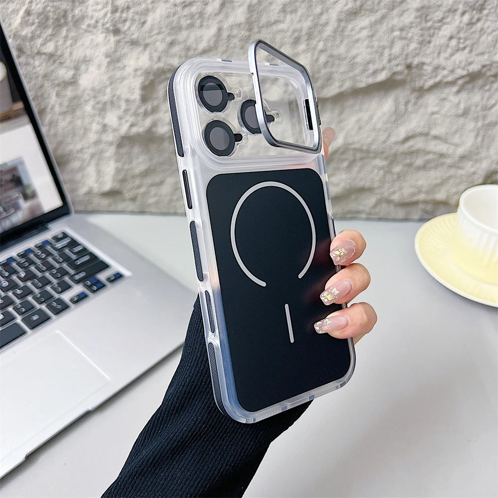 Matte Magnetic Shockproof Phone Case with Protective Bumper