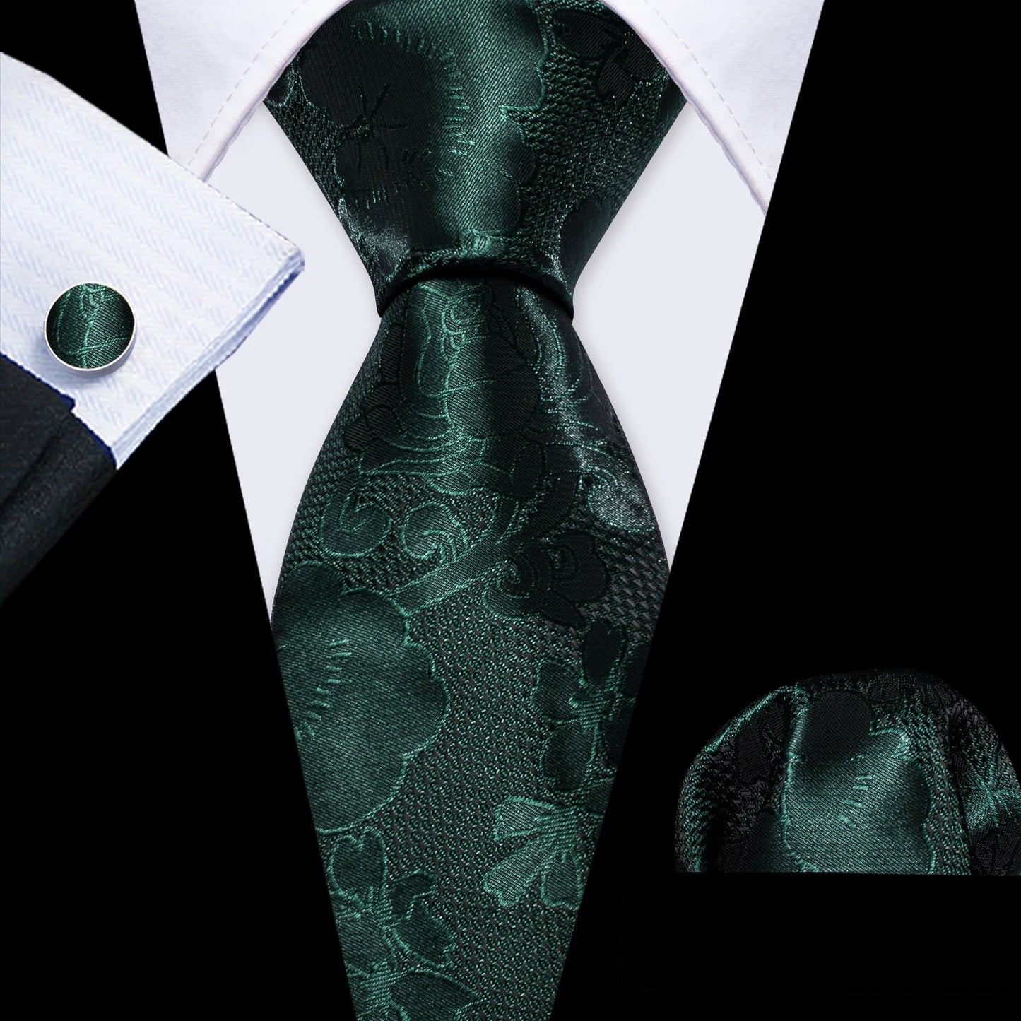 Men’s Luxury Brown Floral Silk Necktie .Elegant Wedding, Business & Formal Dress Tie