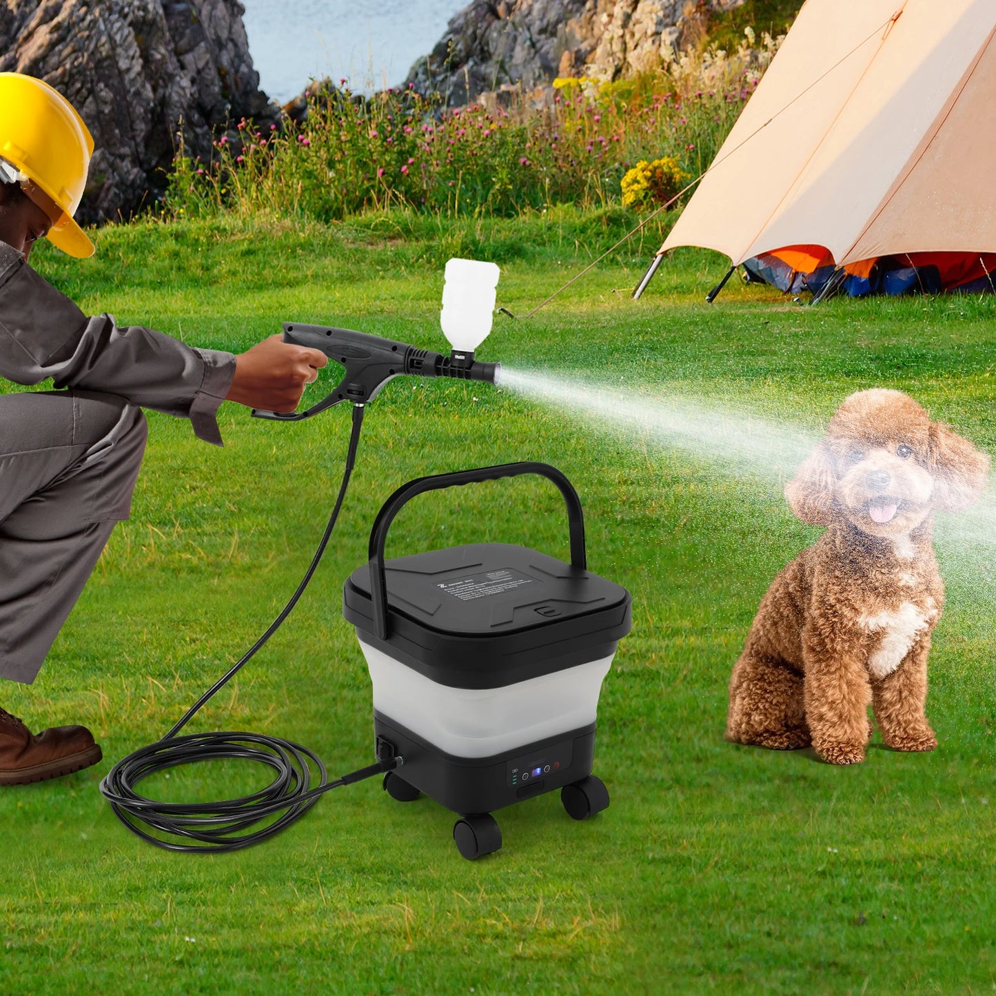 Cordless Portable Pressure Washer 23Bar Rechargeable High Pressure Cleaner for Cars, Patios & Outdoor Cleaning  Product Description