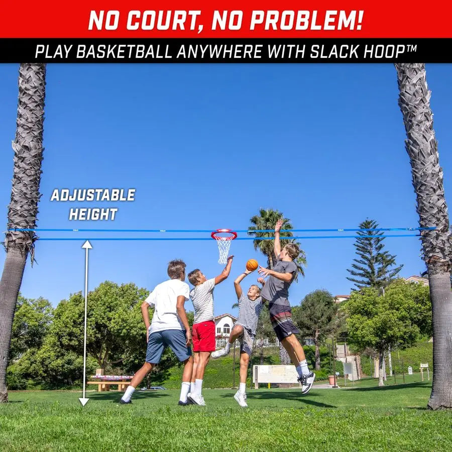 Slack Hoop Portable Basketball Game for Kids amp Teens Adjustable Height Outdoor Lawn, Beach, amp Yard Game Basketball Without a