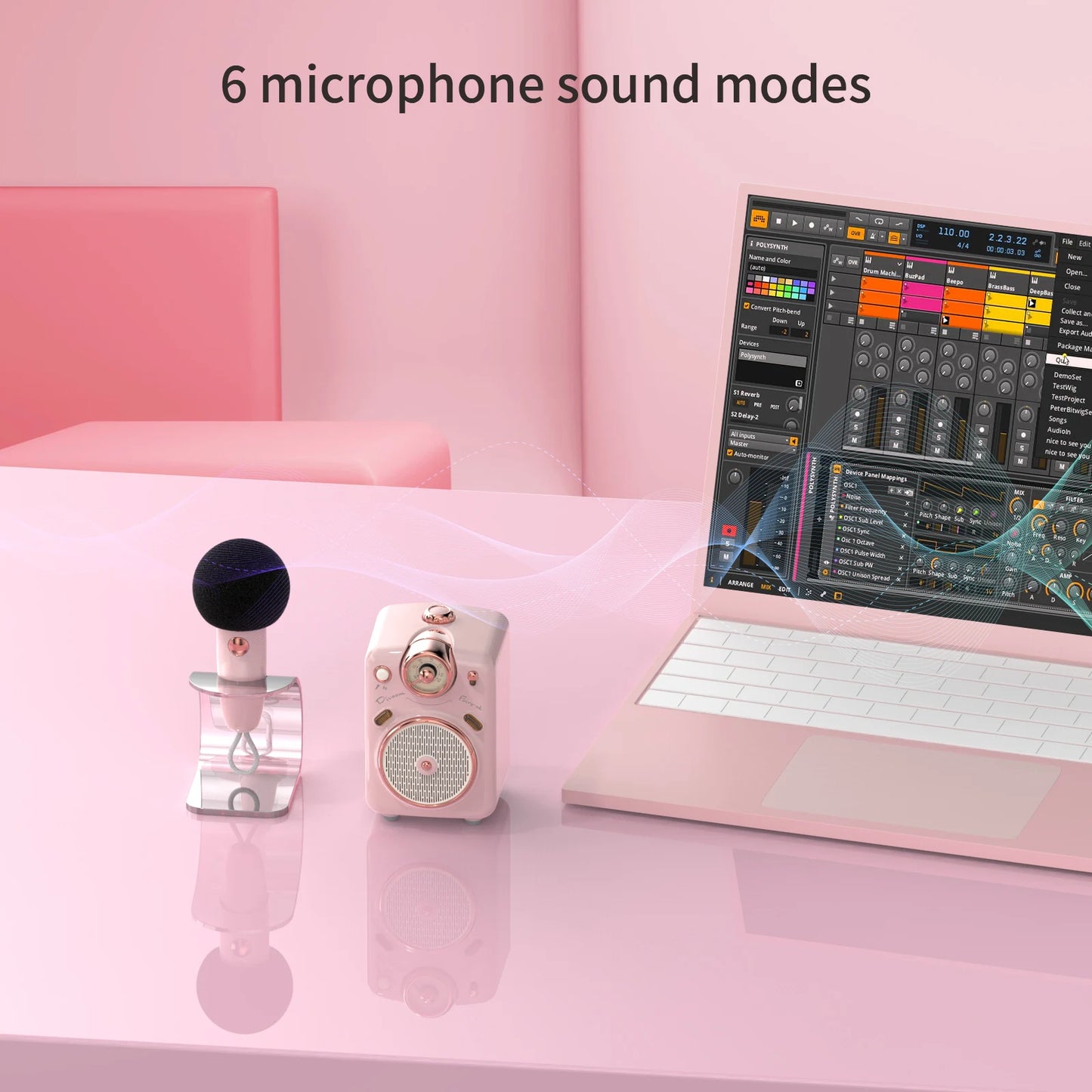 Divoom Fairy-OK Portable Bluetooth Karaoke Speaker with Wireless Microphone | Retro Mini Speaker | Rechargeable Music System