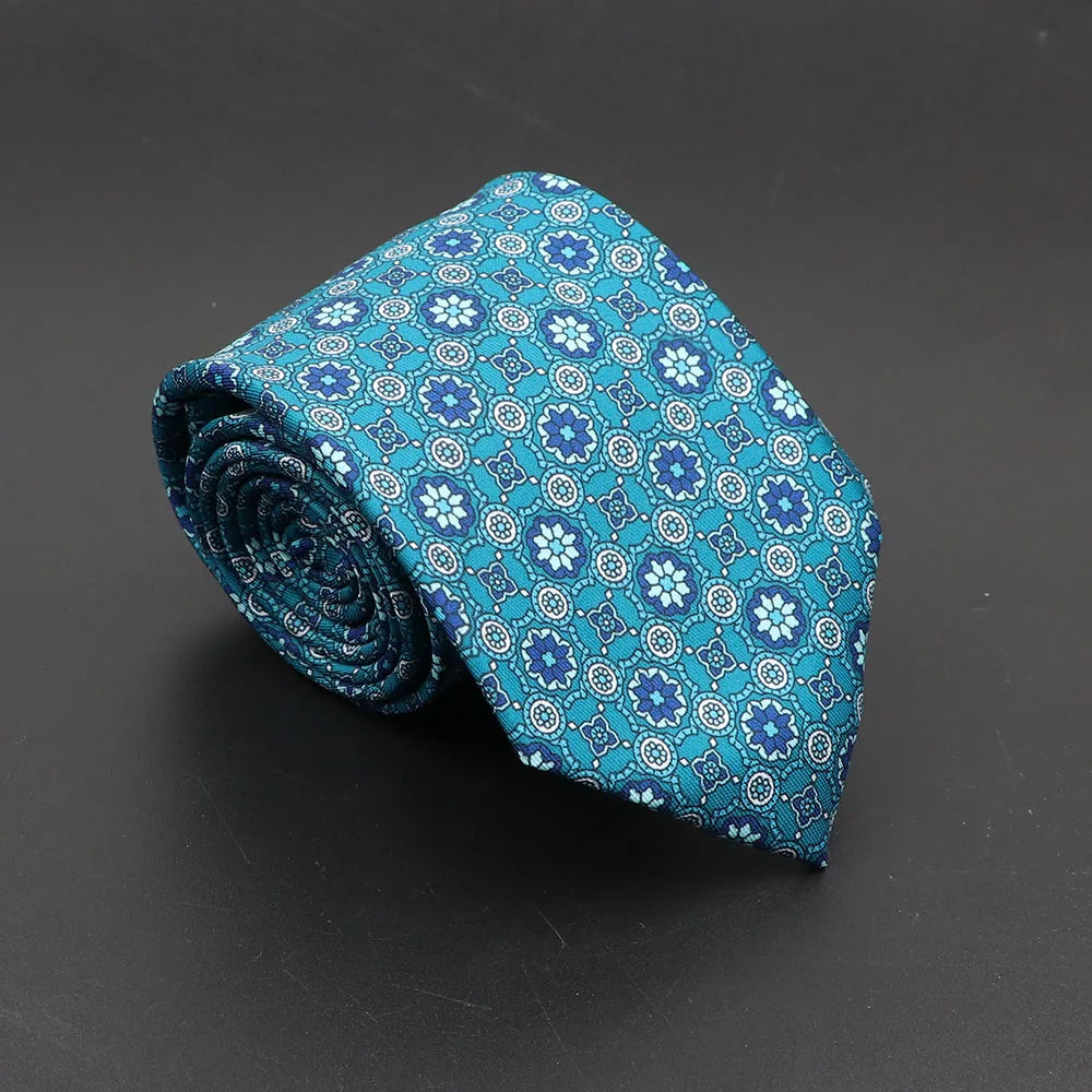 Luxury Floral & Paisley Men’s Silk Necktie .Wedding & Business Tie