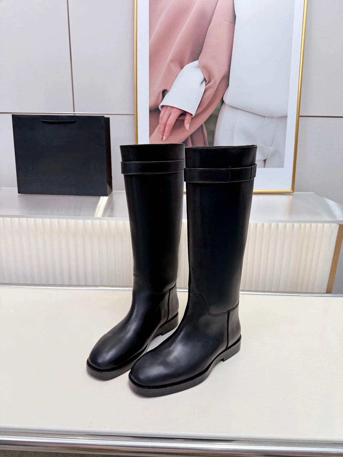 Women’s Minimalist Knee-High Boots | Round Toe Flat Tall Boots