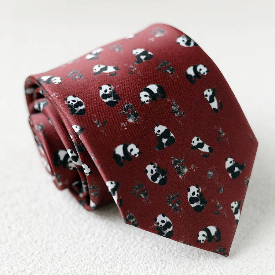 8cm Width New Design Printed Neckties Retro Anchor Animal Green Brown Neck Ties For Men Daily Wear Shirt Tuxedo Accessories Gift