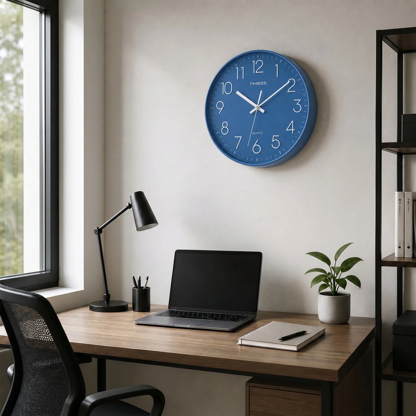 TIMESS 12-Inch Silent Wall Clock with 3D Numbers
