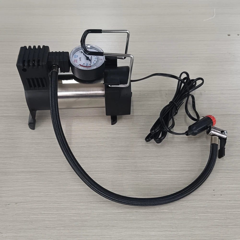 Heavy Duty 12V Portable Tire Inflator Air Compressor | 150 PSI Metal Car Air Pump for Cars, SUVs, Motorcycles & Bicycles