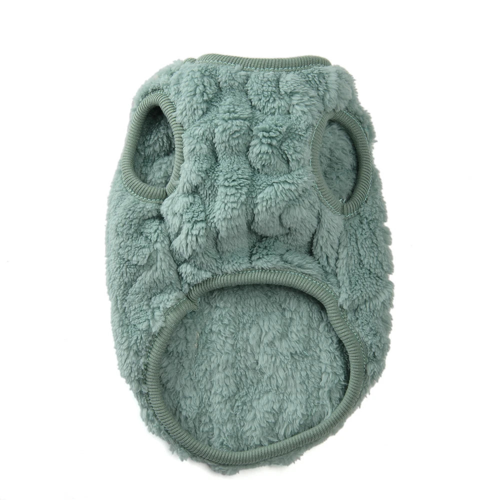 Winter Pet Clothes Warm Fleece Kitten Vest Coat For Small Cats Dogs Cozy Plush Solid Pullover Sleeveless Sweater Sphynx Costume