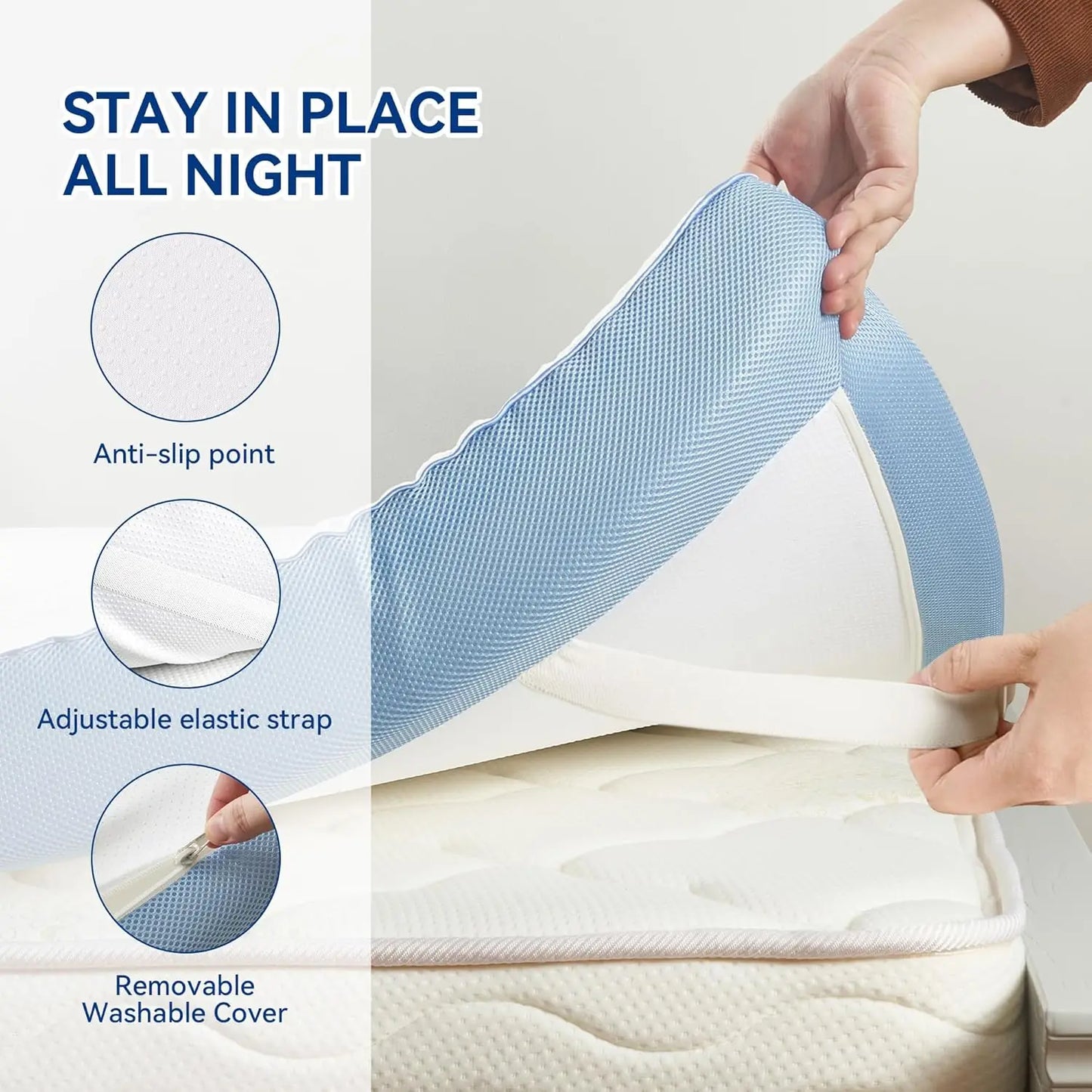 4 Inch Firm Mattress Topper Queen Size 60x80 Inch Extra Support, Gel-Infused High-Density Memory Foam Mattress Bed Topper .