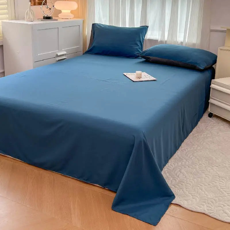4-Piece Soft Brushed Duvet Cover Set . Solid Color Bedding