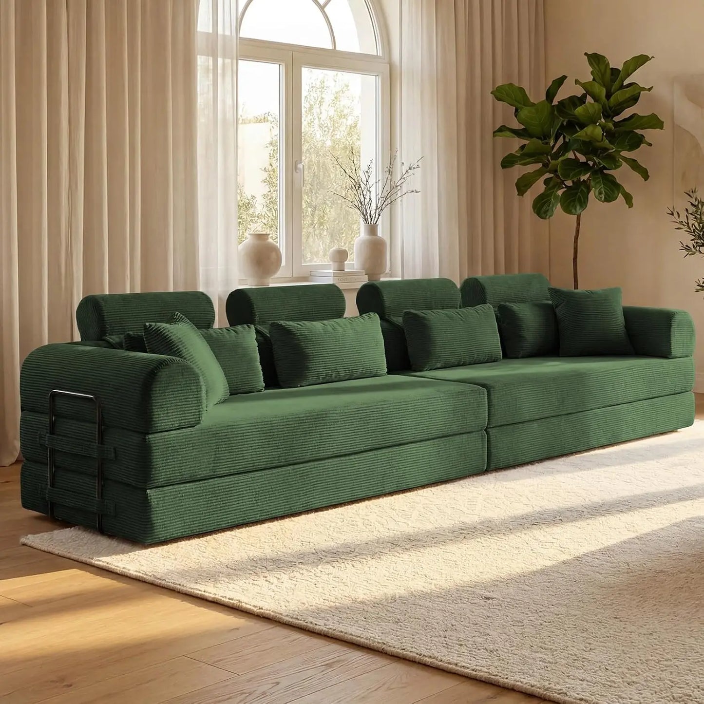 78.8-Inch Convertible Futon Sofa Bed with High Back