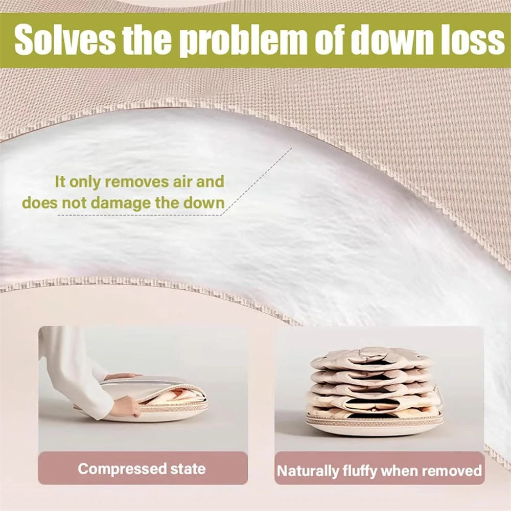 Space Saving Compressed Down Jacket Storage Bag Transparent Hanging Dust Cover With Zipper For Winter Coats Blankets Comforters