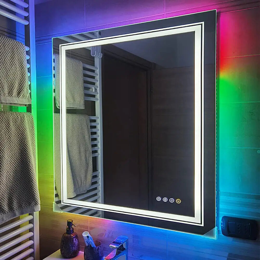 Illuminated LED Bathroom Mirror 800x800mm RGB Backlit