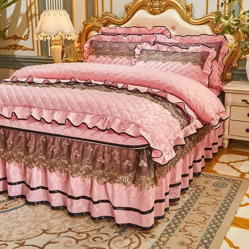 Luxury Emerald Green Quilted Bedspread Set