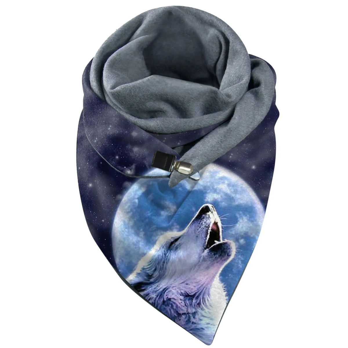 Wolf Print Women’s Scarf – Soft Celestial Animal Wrap Shawl