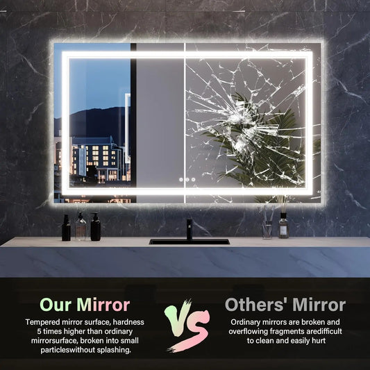 Led Bathroom Mirror With RGB Function And Double Lights