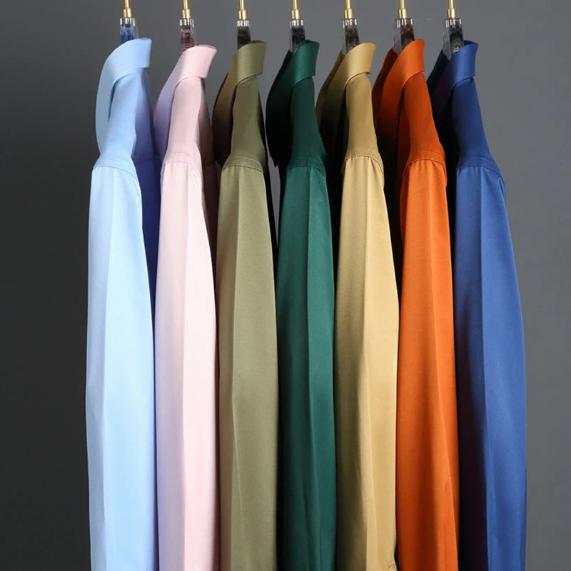 Men’s Casual Wrinkle Resistant Long Sleeve Dress Shirt. Modern Slim Fit