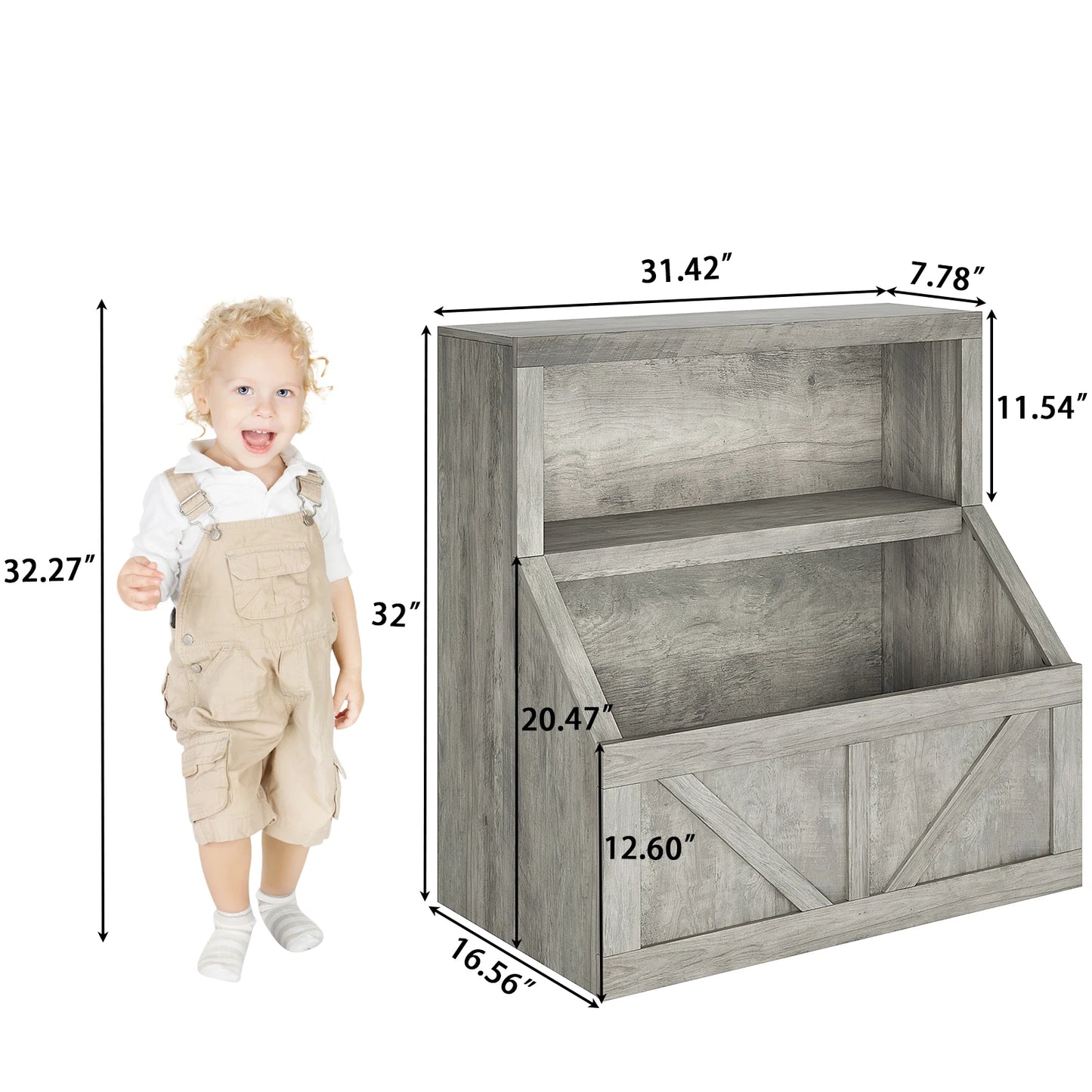 Kids Bookcase Toy Storage Organizer Cabinet Children Bookcase Wooden Toy Storage Cabinet for Playroom Nursery Hallway School