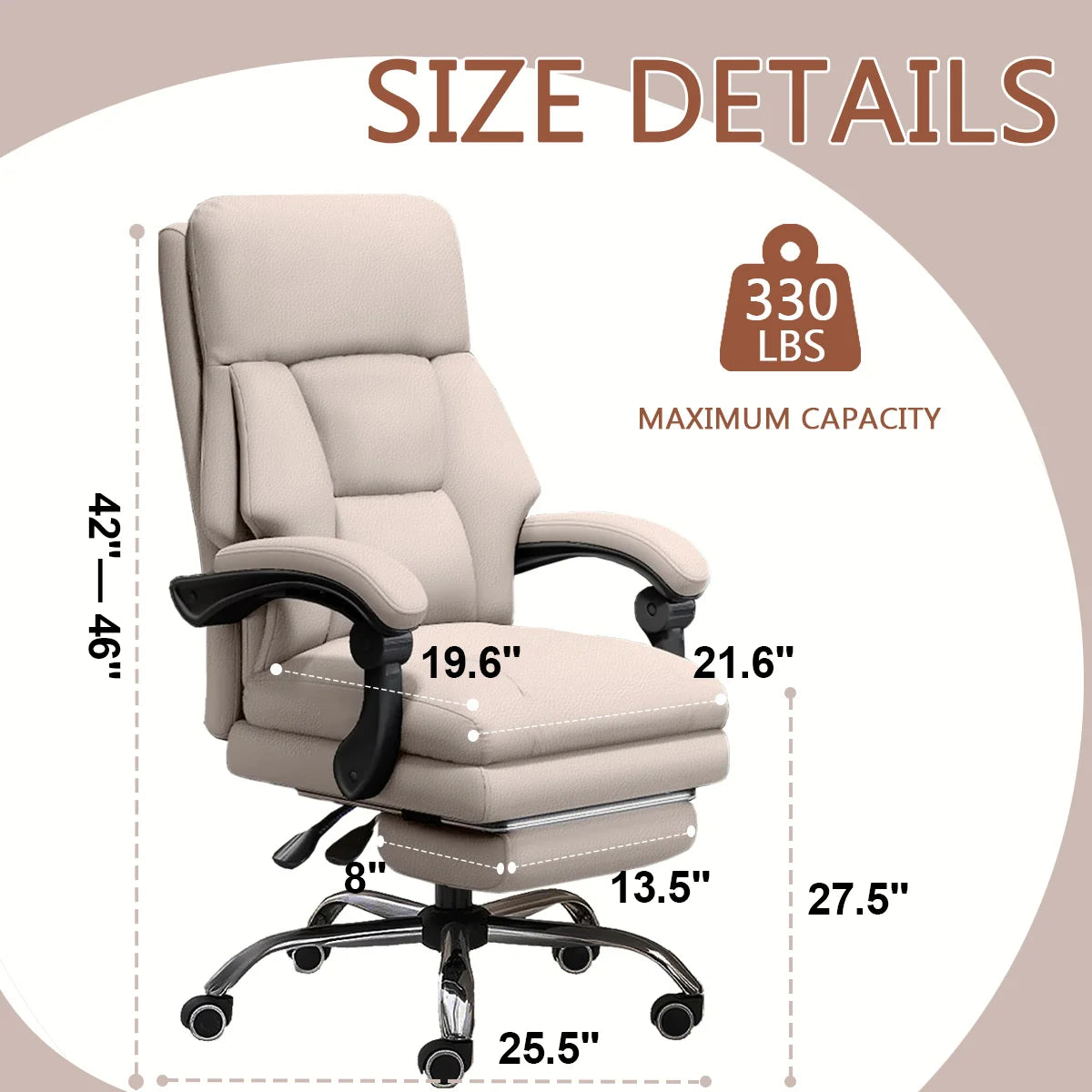 High Back Office Chair Executive Desk Chair with Foot Rest Comfortable Computer Gaming Chairs Swivel Work Chair