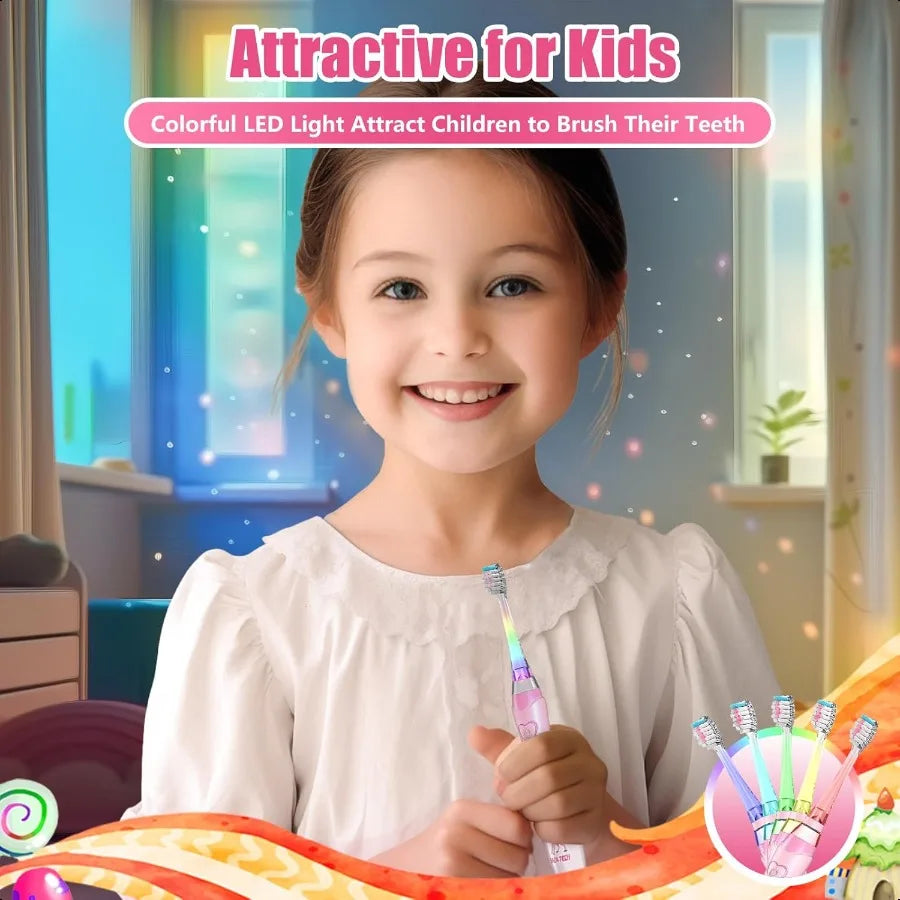Toddler Electric Toothbrush With Timer Rainbow LED