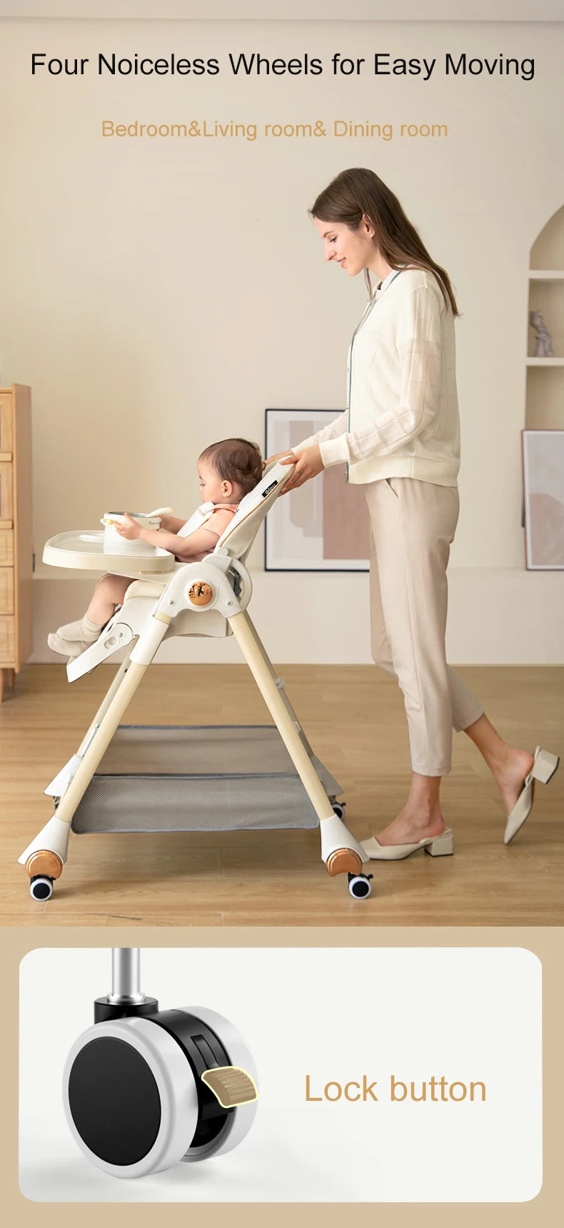 7-in-1 Convertible Baby High Chair with Adjustable Tray & Foldable Design