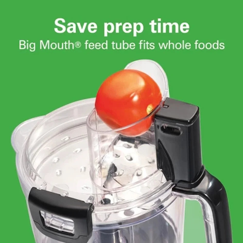Dual Bowl Food Processor 500W 14 Cup Feed Tube BPA Free
