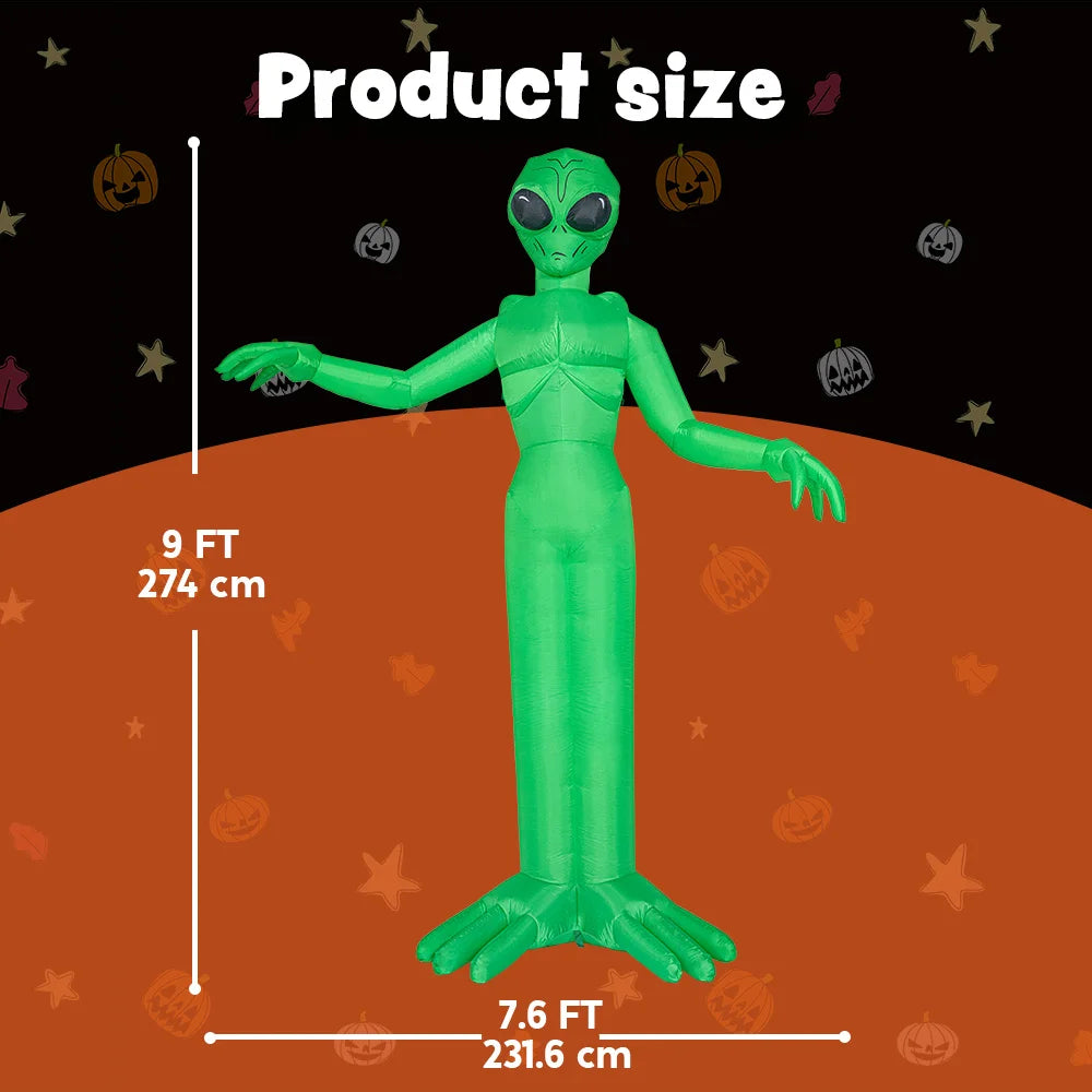 9 FT Inflatable Halloween Outdoor Decoration with LED Lights.  Blow Up Yard Décor for Lawn, Garden & Parties  Description