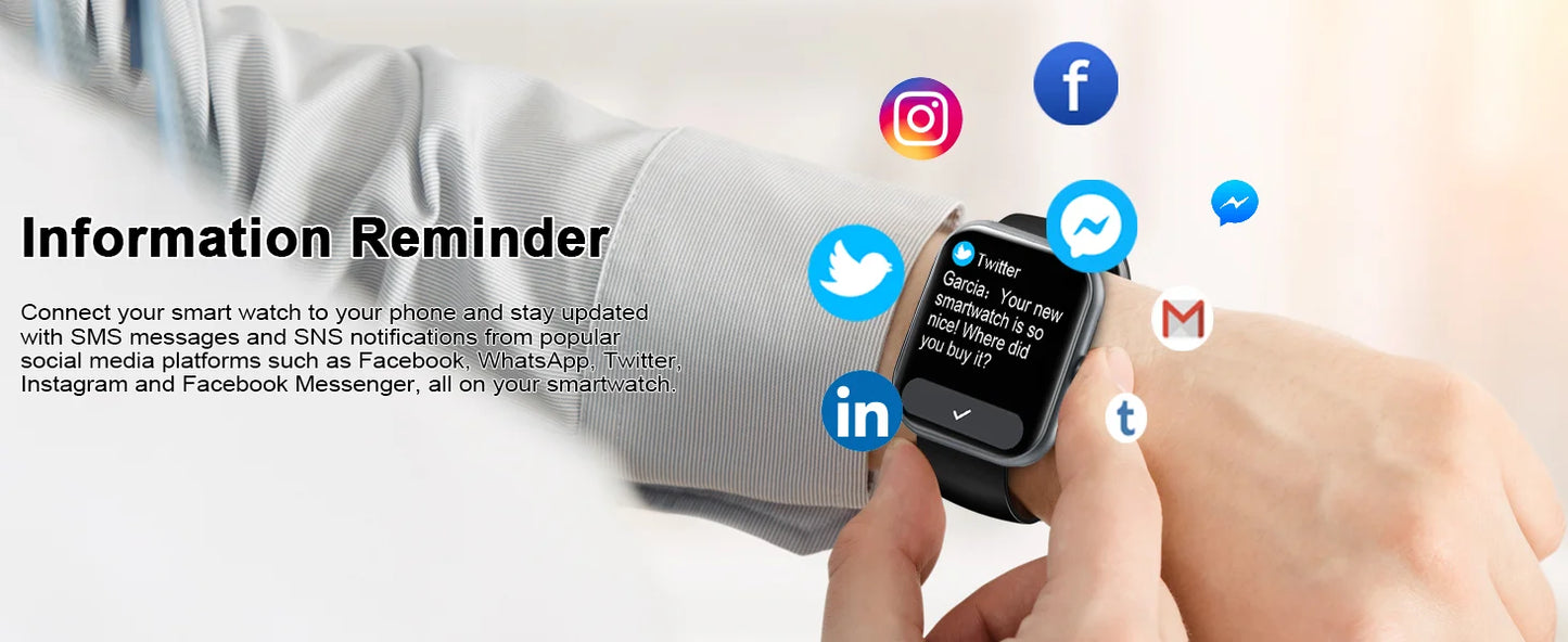 Multi-Function Smart Watch with Fitness Tracking & Bluetooth Connectivity
