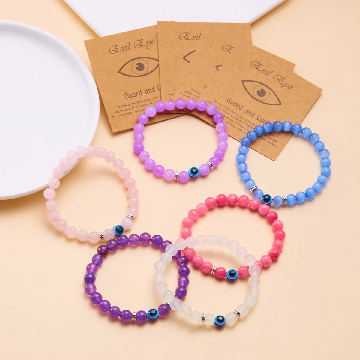 Evil Eye Beaded Bracelet  Multicolor Options