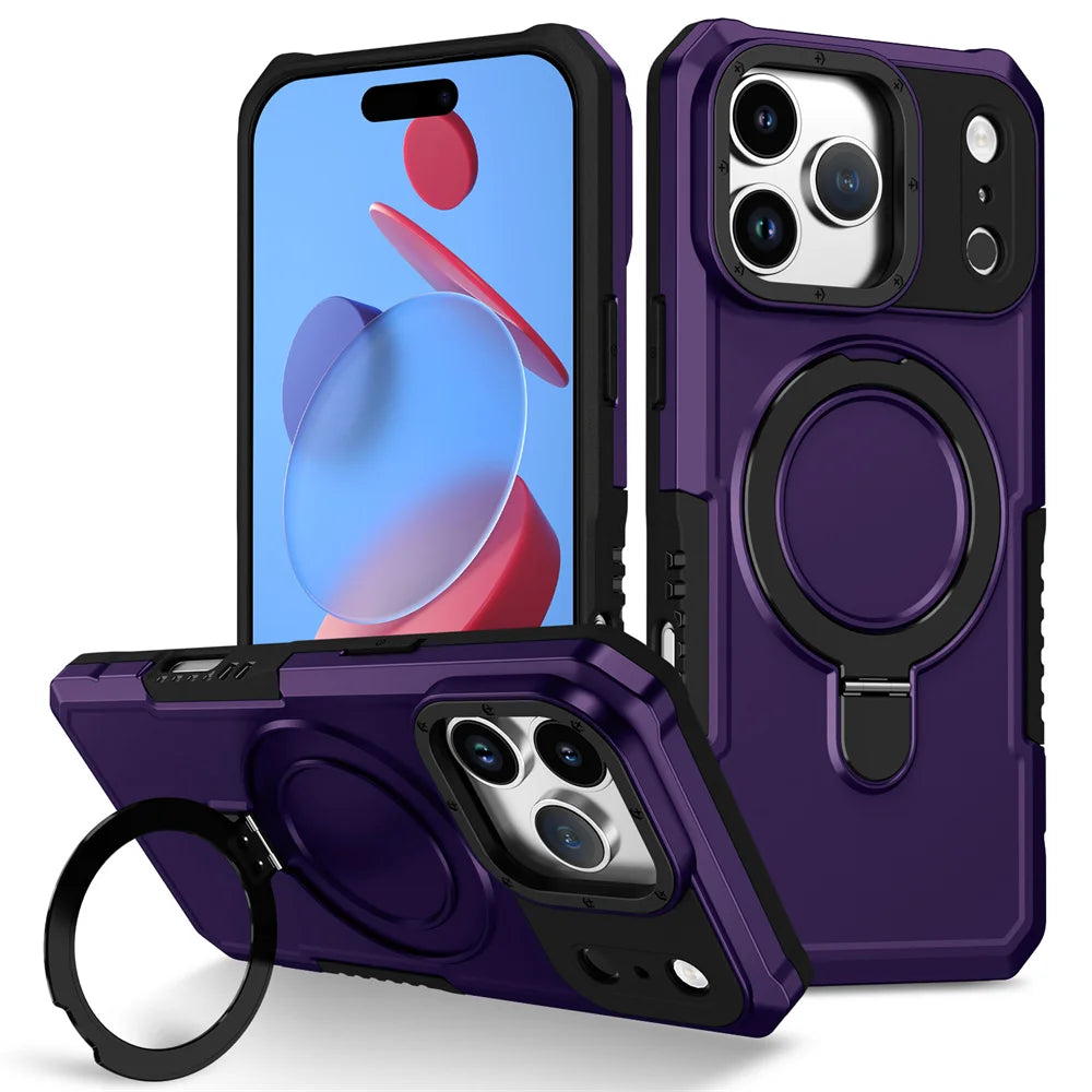 Luxury Anti-Slip Magnetic Stand Phone Case for iPhone 17 16 15 14 13 Pro Max