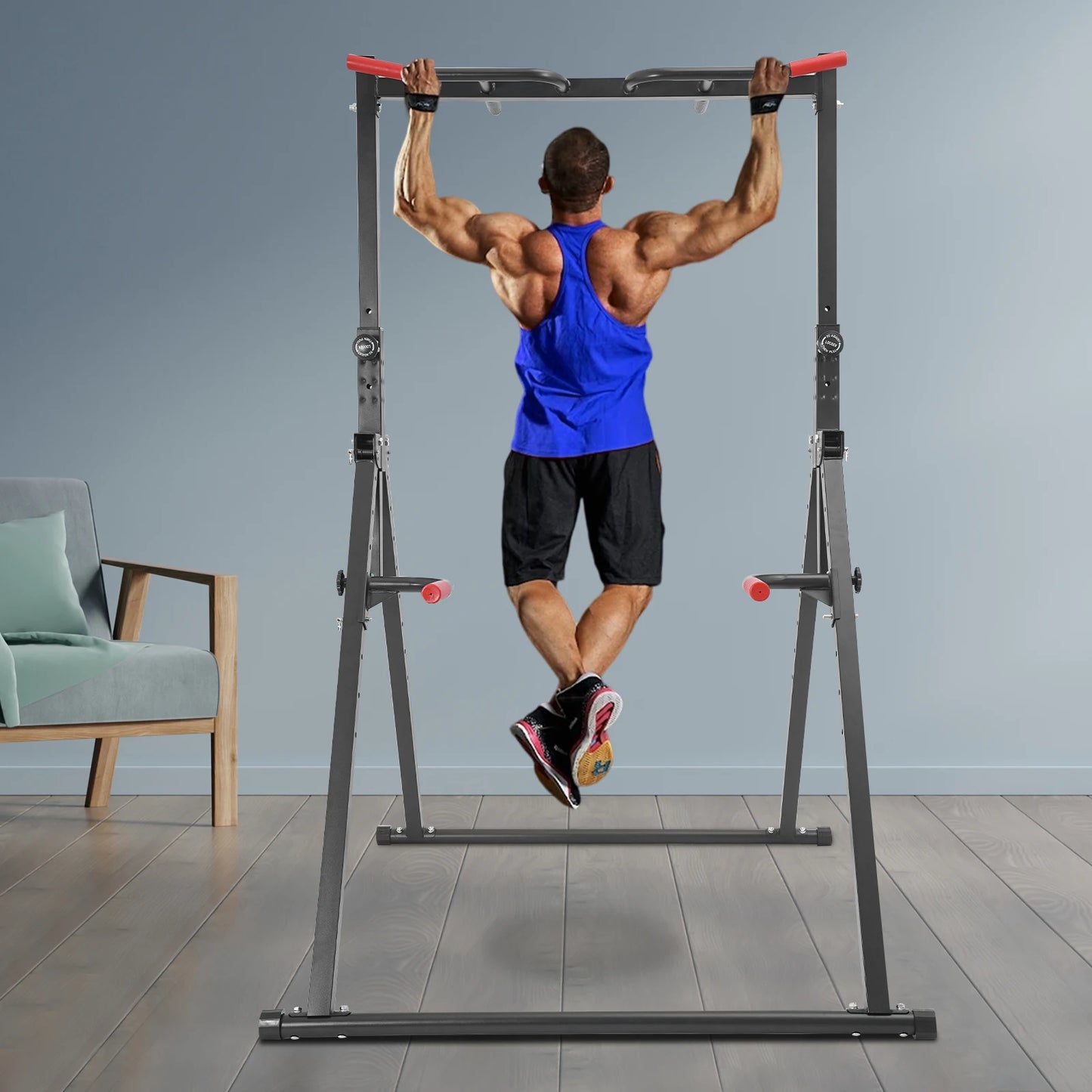 Adjustable Power Tower Pull Up Bar & Dip Station Home Gym Strength Training Station