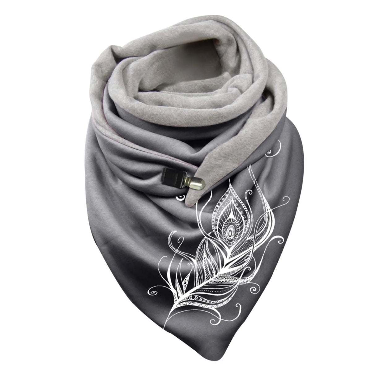 Women’s Embroidered Winter Scarf – Warm Soft Botanical Wrap Shawl