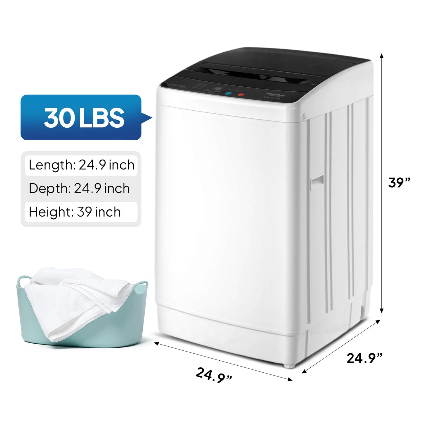 Compact Twin Tub Portable Washing Machine with Spin Dryer for Apartments, Dorms, RVs & Small Spaces