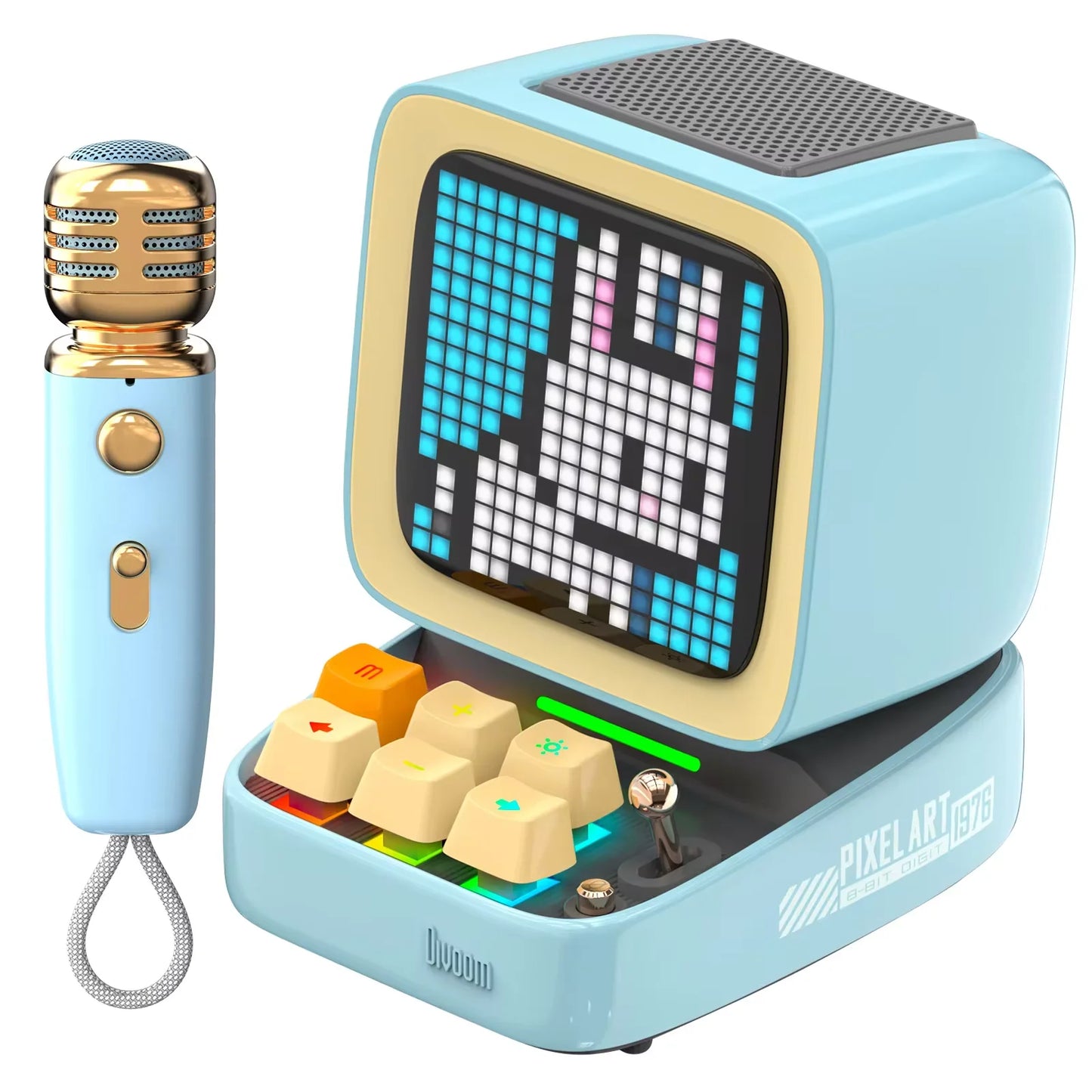 Divoom Ditoo-Pro bluetooth desktop bluetooth speaker portable kids lametric time clock pixel art retro  gaming room alarm clock