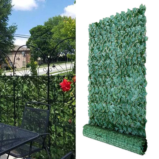 6FT Ivy Leaf Artificial Fence Screen - Realistic Green Plastic Vine Plants for Outdoor Indoor Garden Decor, Hedge Wall Panel