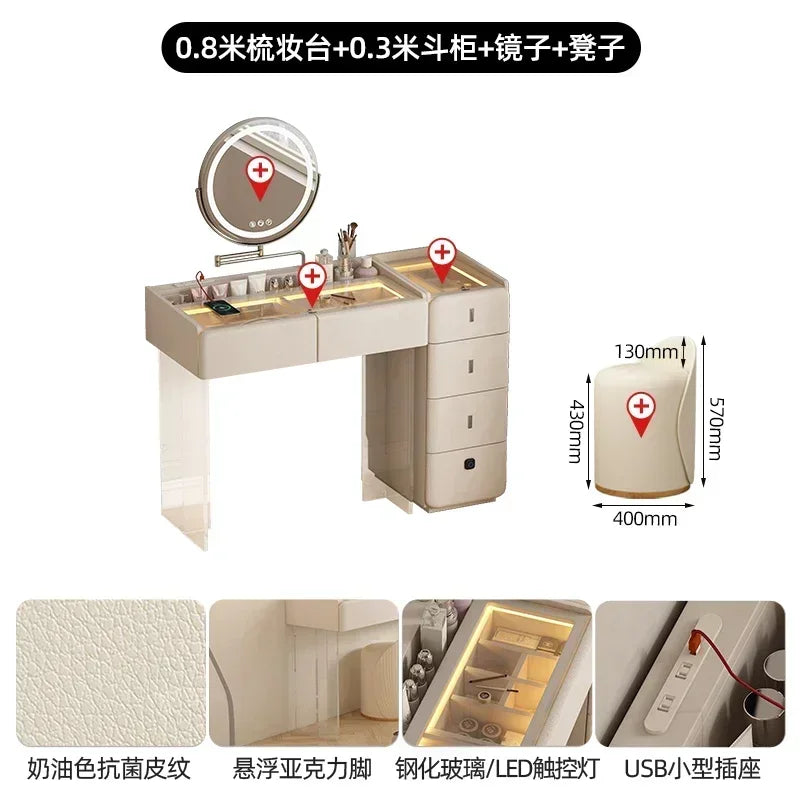 Furniture Luxury Modern Makeup Home Bedroom Items Salon Bedside Table Dresser Vanity Desk Room Woman Tocadores Dressing Girls