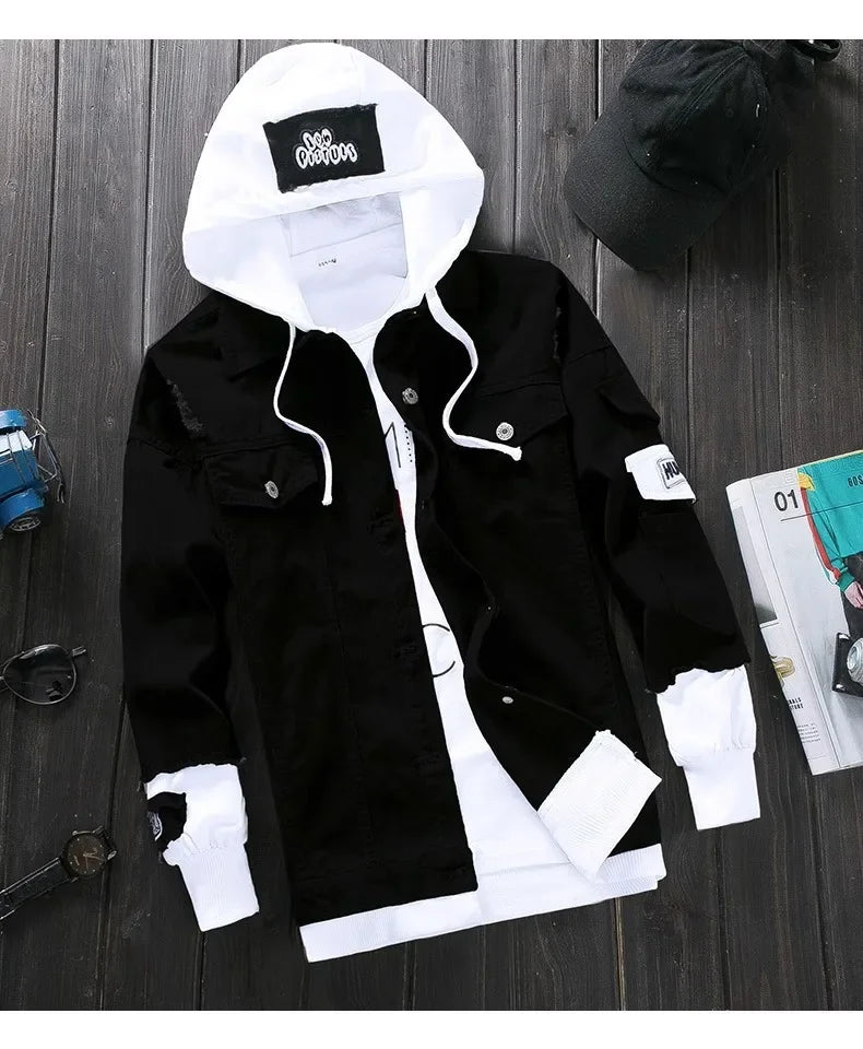 New Spring Autumn Denim Jacket For Men Trendy Korean Style Casual Baseball Uniform Versatile Couple Jacket