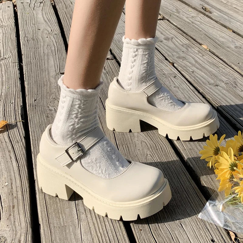 Women’s Vintage Inspired Platform Mary Jane Flats Comfortable Everyday Shoes