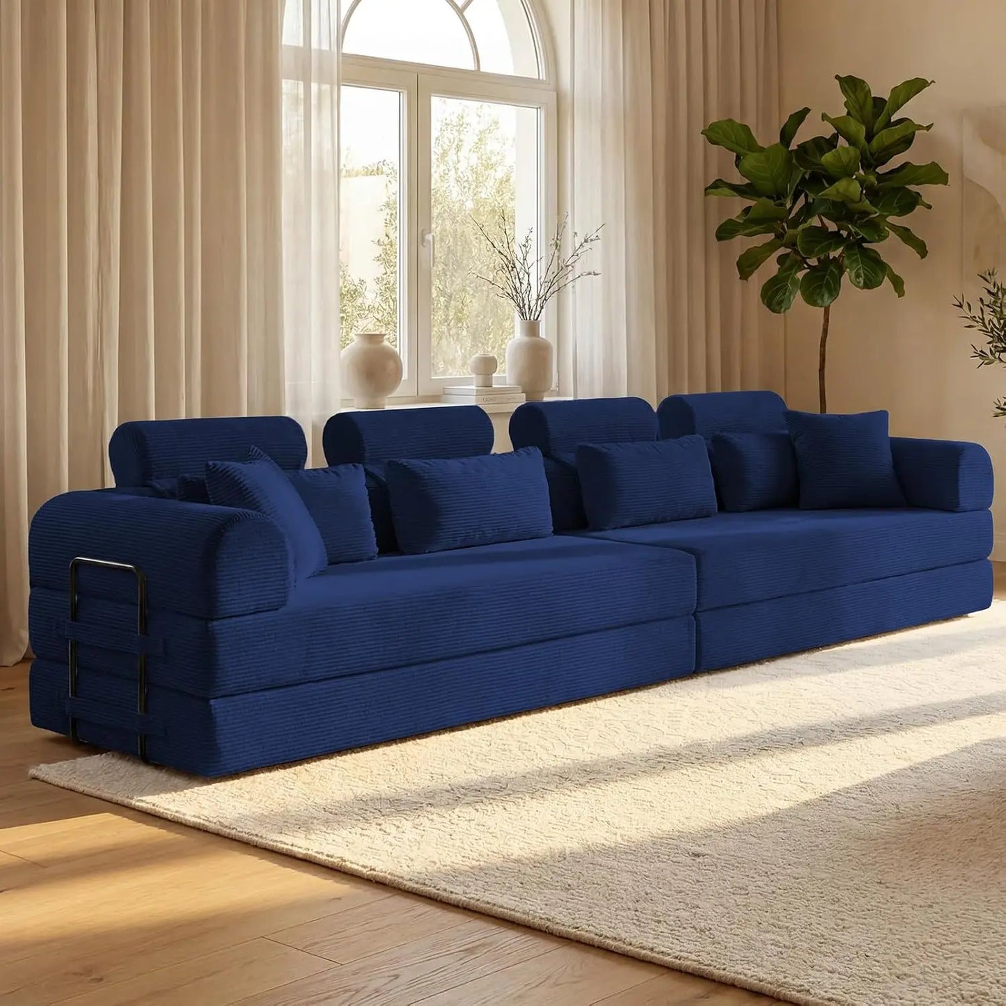 78.8-Inch Convertible Futon Sofa Bed with High Back