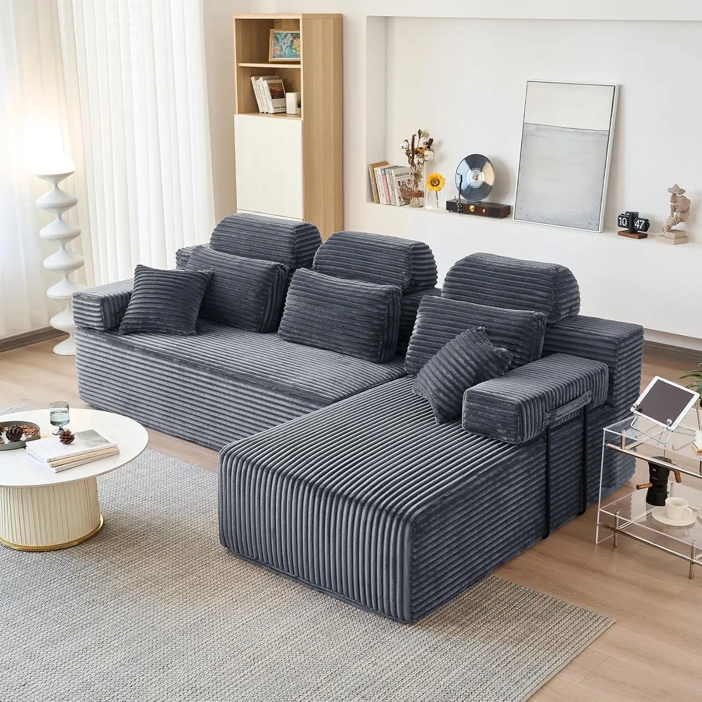 78.8-Inch Convertible Futon Sofa Bed with High Back