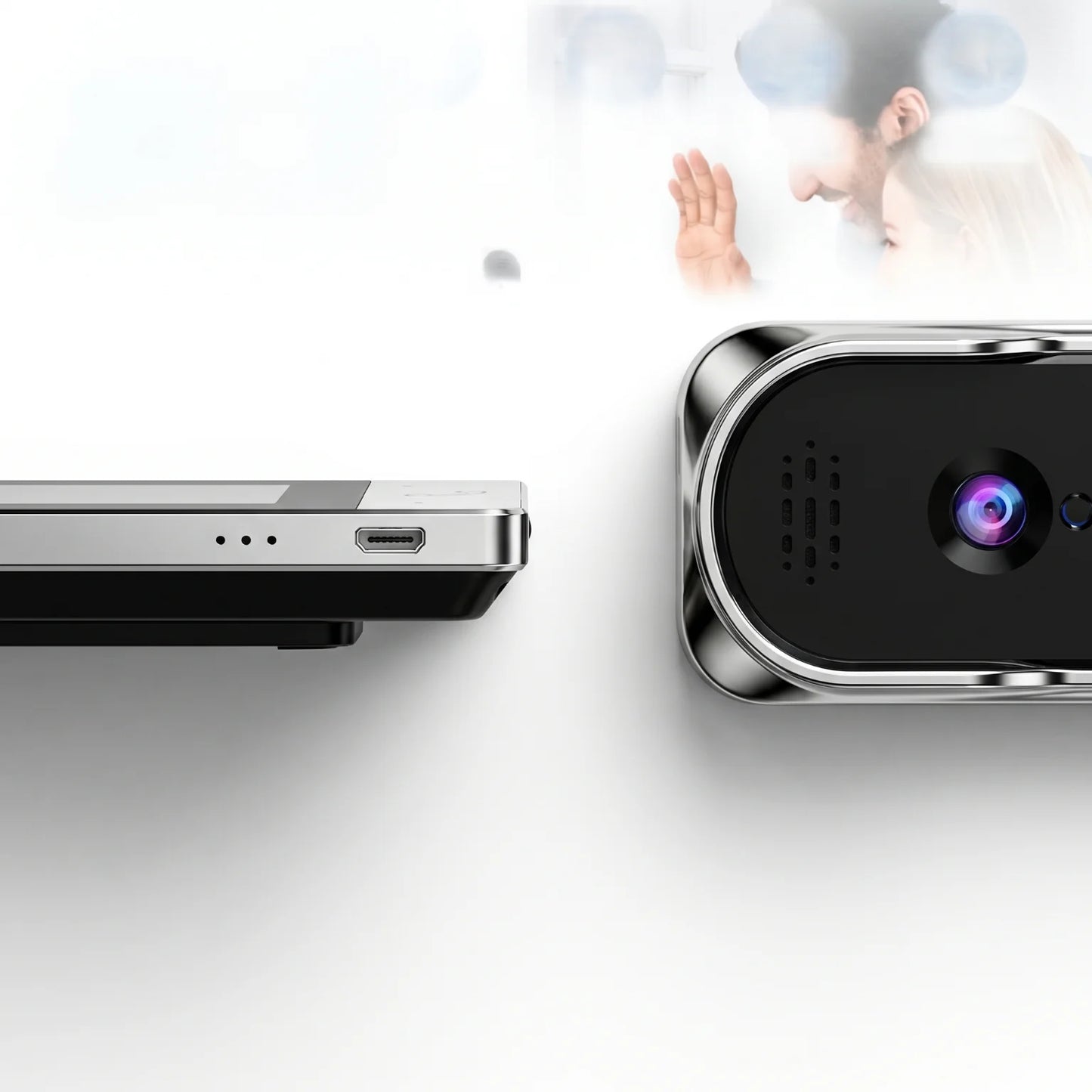 Doorbell Camera Wireless 2.4G Wireless Video Doorbell with Indoor Monitor IR Night Vision No Drill Smart Visual Doorbell