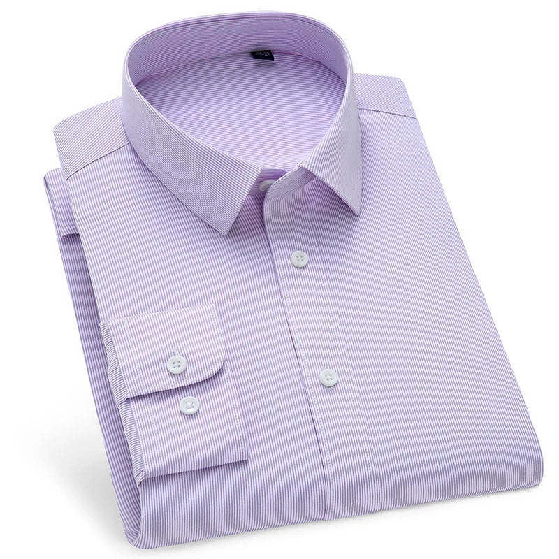 Men’s Classic Fit Long Sleeve Business Dress Shirt .Comfortable Formal Button-Up