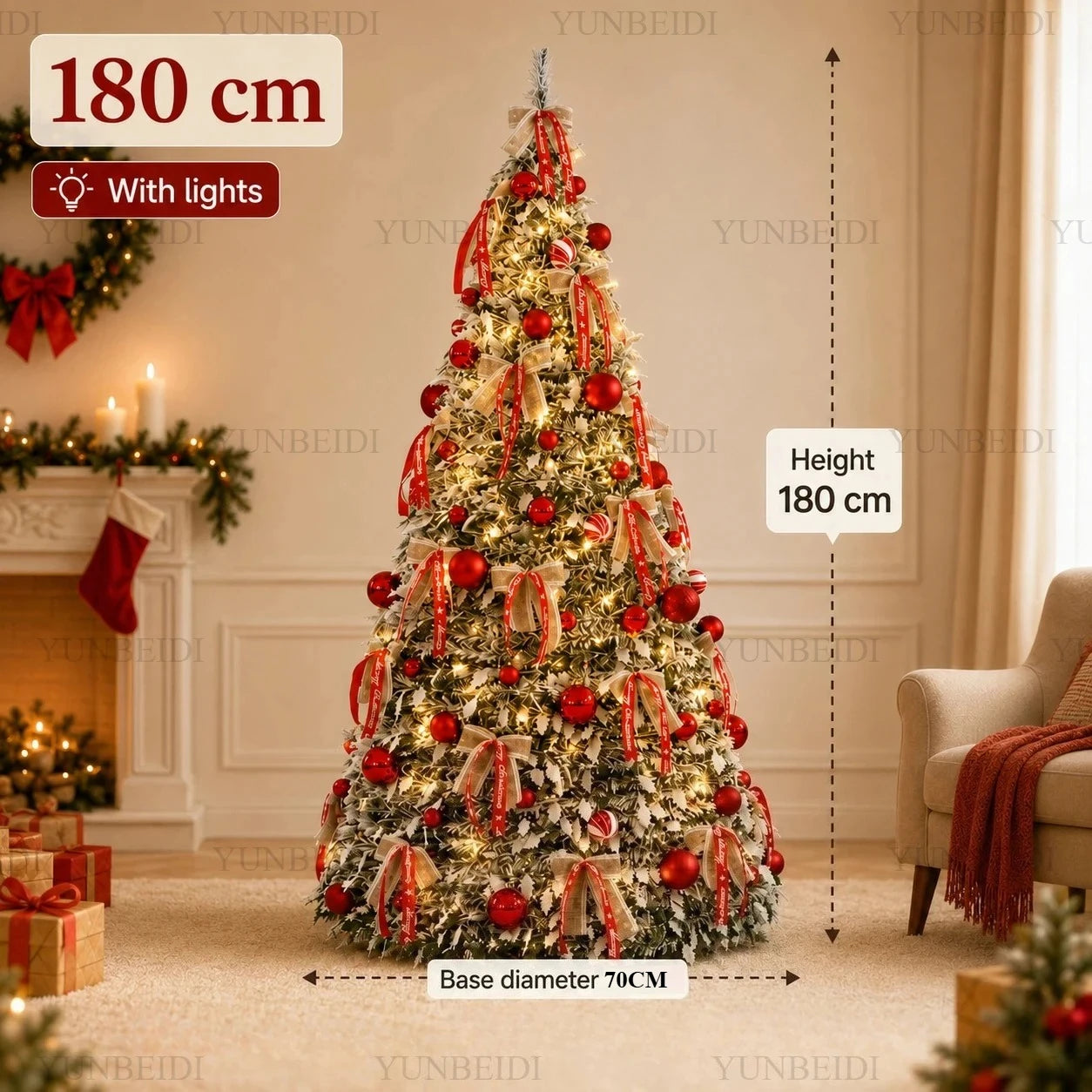 Foldable Pop-Up Christmas Tree .Easy Setup Holiday Décor