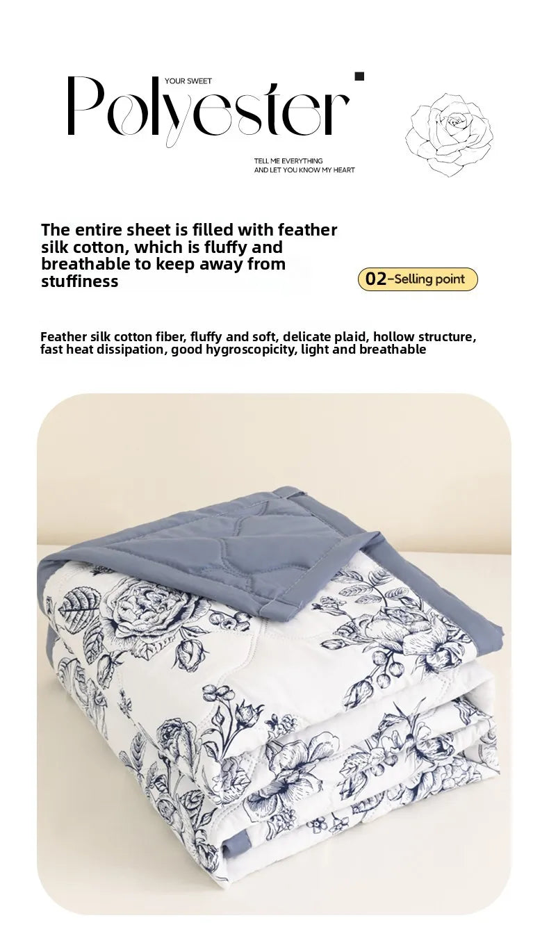 Floral Style Duvet Summer Thin Quilt Skin-friendly Bedspread Air Conditioning Blanket edredones Adults Kids Room Comforter Quilt
