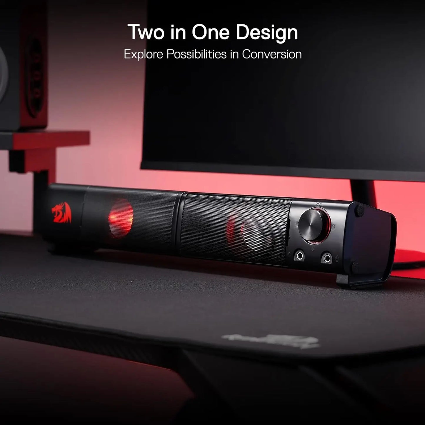 Redragon GS550 PC Gaming Speakers 2.0 Desktop Stereo Sound System with Volume Control