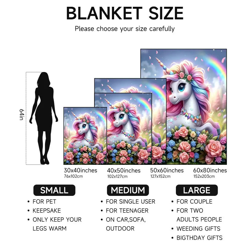 1 piece unicorn-themed fluffy flannel blanket, perfect for sofa, bed, office. Ideal gift for family, friends, holidays.