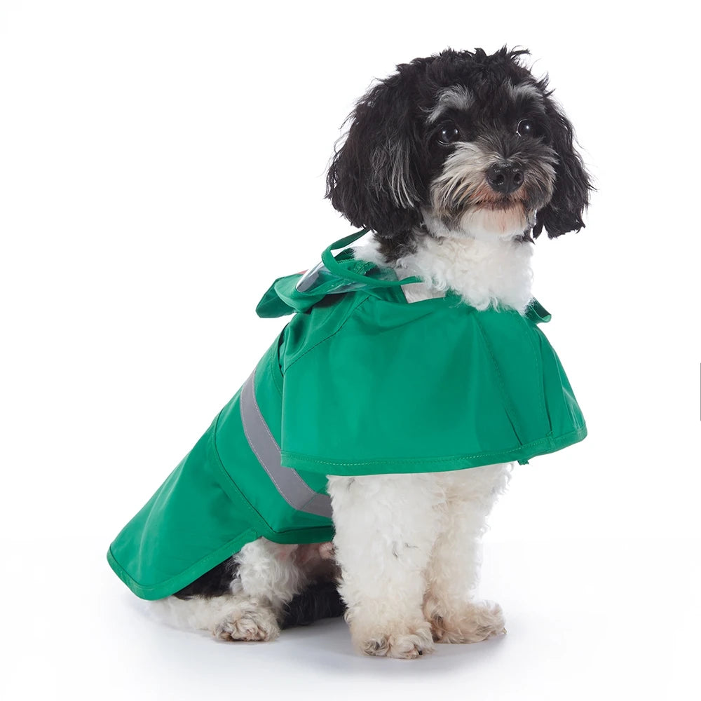 Cute Hooded Waterproof Dog Raincoat with Reflective Pet Protection